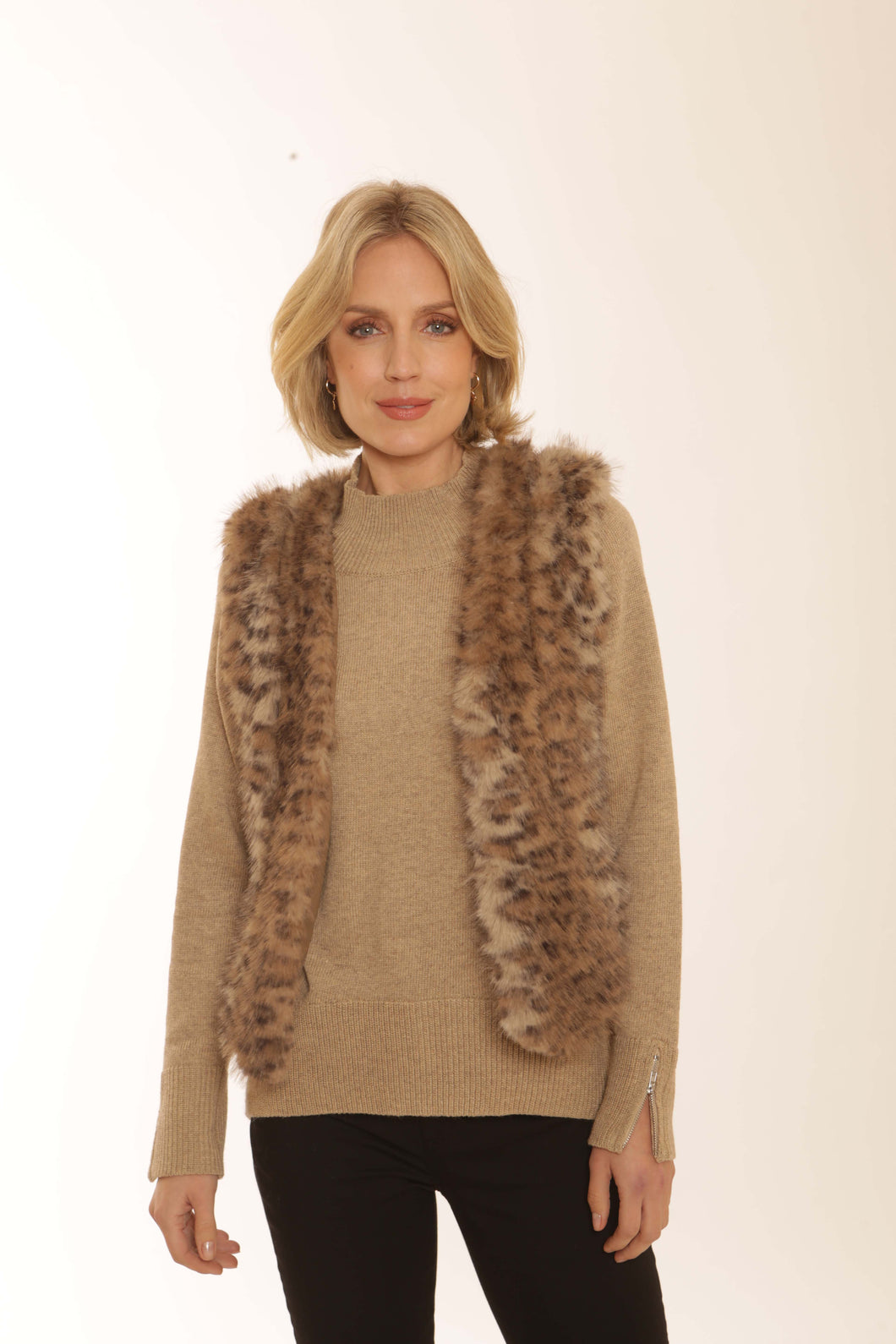 Pomodoro Faux Fur Animal  Print Gilet  (50% REDCUED)