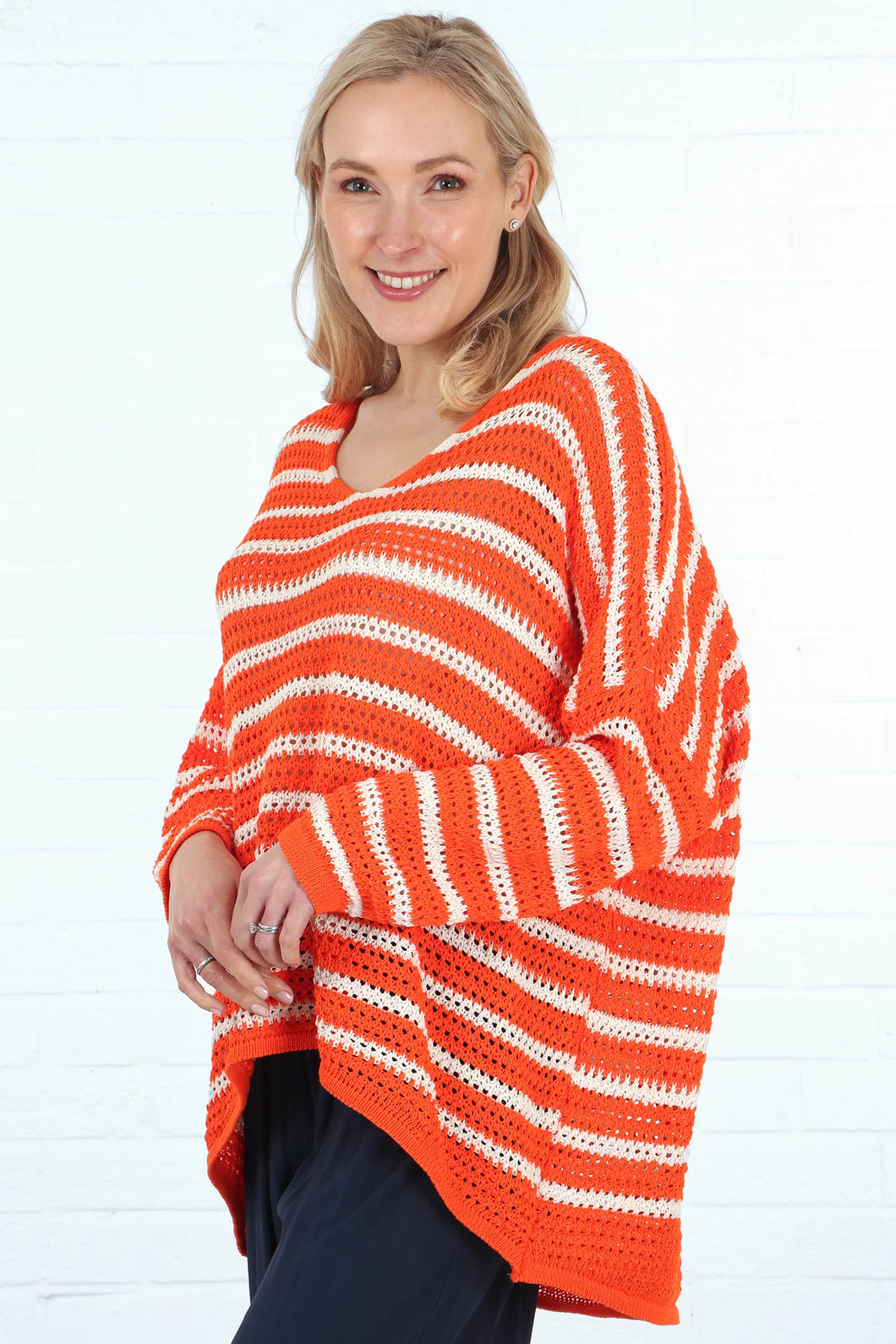 Orange Stripe Sweater