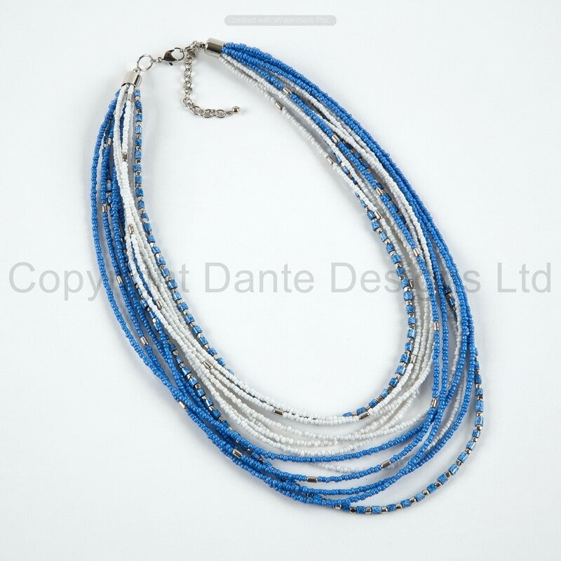 Dante Blue Beaded Necklace