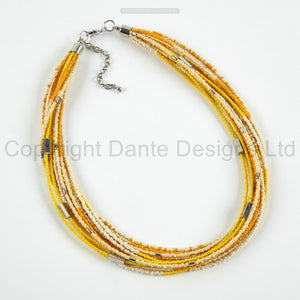 Dante Beaded Yellow Necklace