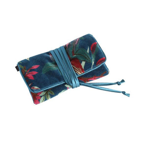 Earth Squared Teal Velvet Jewellery Roll