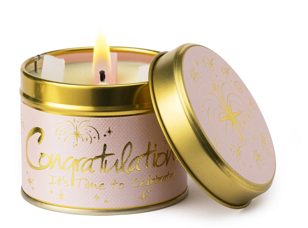 Lily-Flame Congratulations Candle Tin