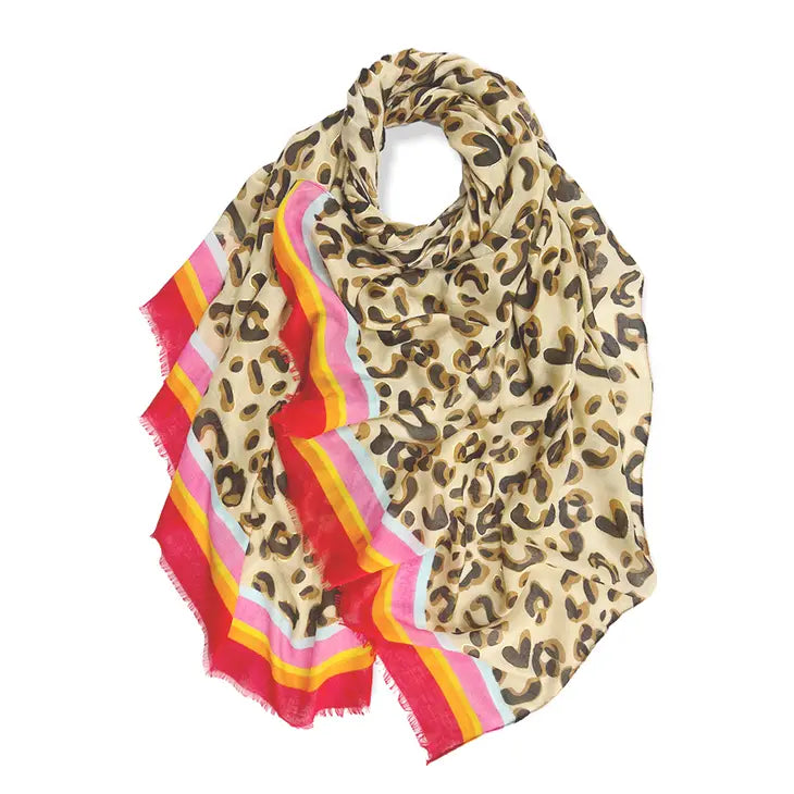 Animal Print Scarf with Red Edging12.00