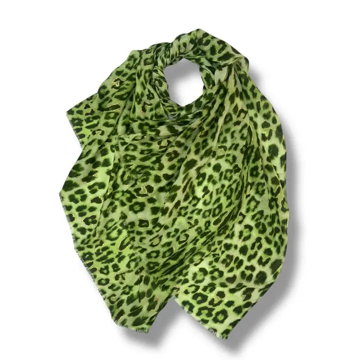 Green Animal Pront Scarf