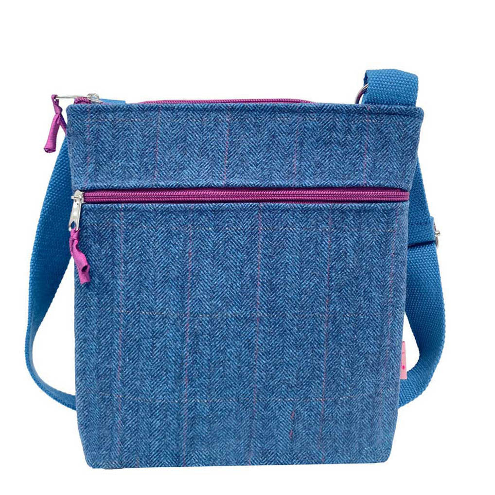 Lua Blue Twill Messenger Bag