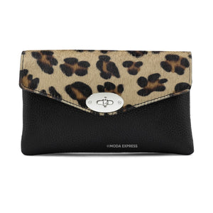 Borwn Leather Clutch Bag