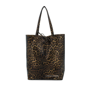 Leather Animal Print Tote