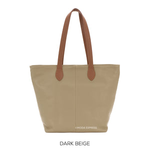 Italian Leather Two Tone Shopper