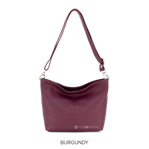 Italian Leather Burgundy Small Shoulder Bag