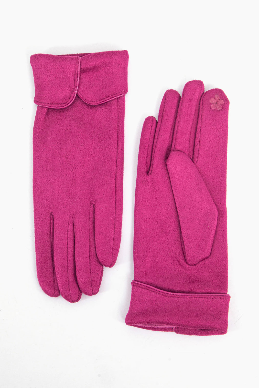 Fuchsia Scalloped Gloves
