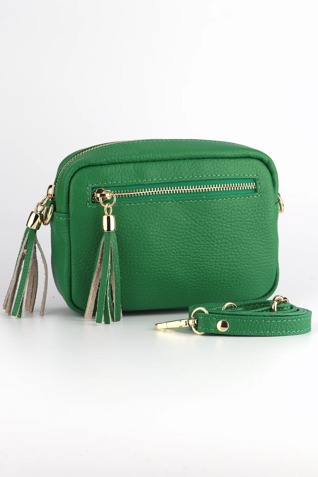 Italian Leather Small  GreenCamera Bag