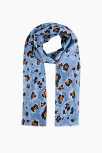 Blue Leopard Print Scrf