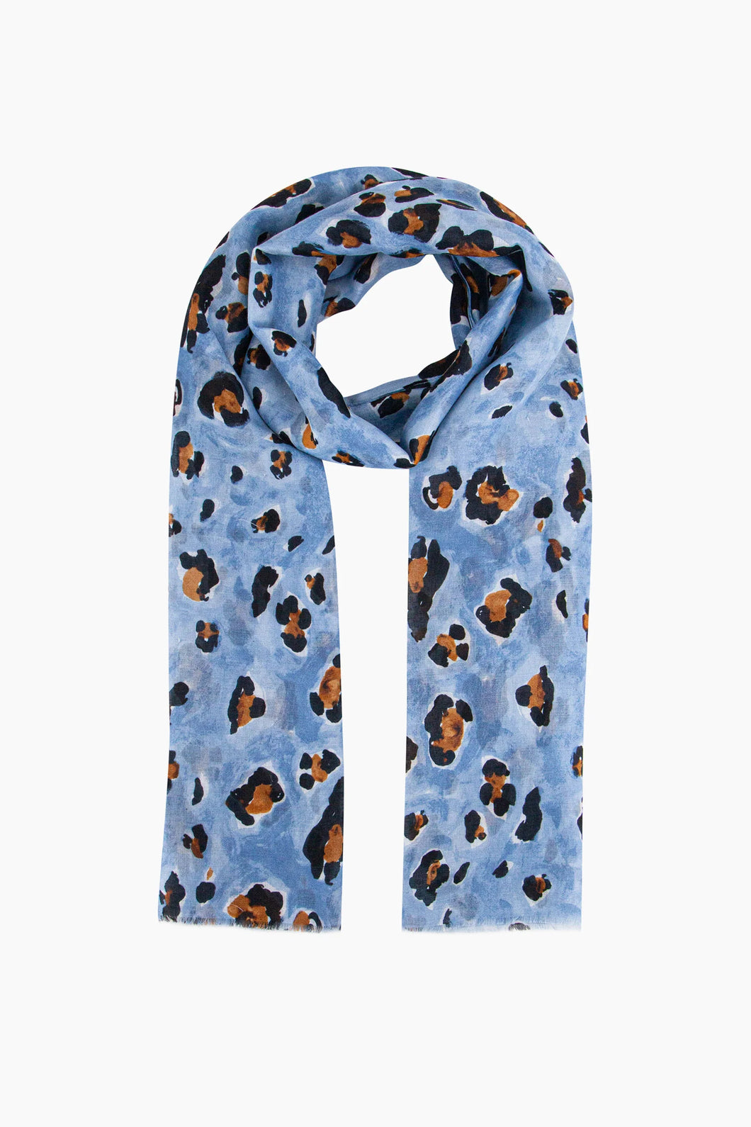Blue Leopard Print Scrf