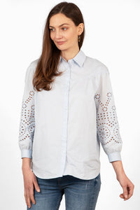 Anya  Oversized Blue Cotton Shirt