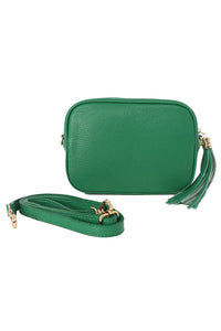 Bright Green Italian Leather Camera Bag