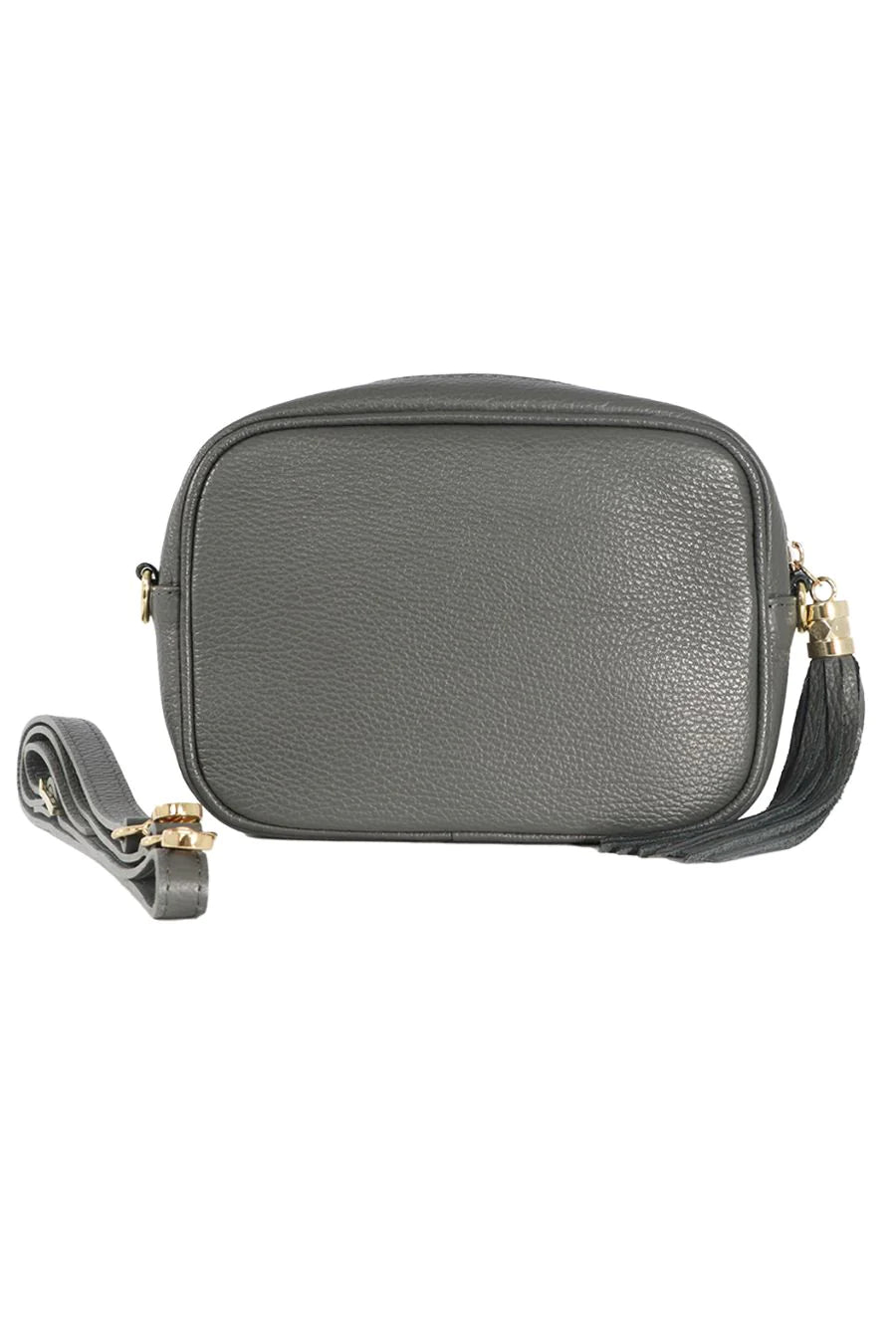 Italian Leather Dark Grey Camera Bag