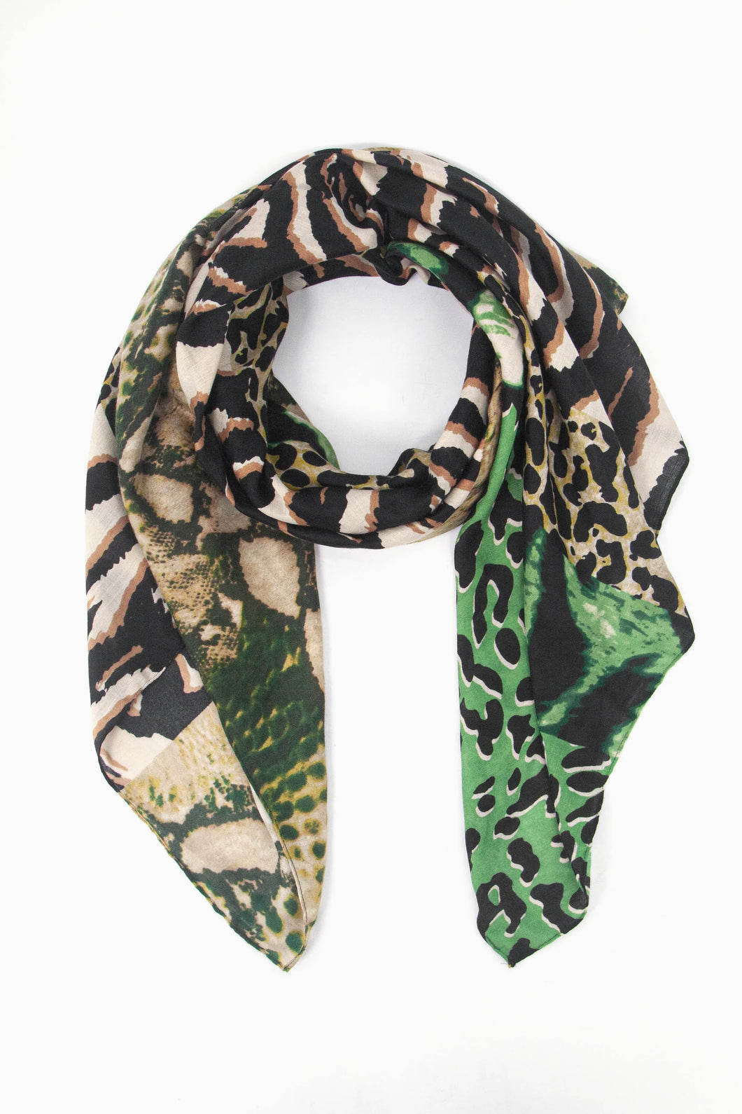 Green Animal Print Scarf