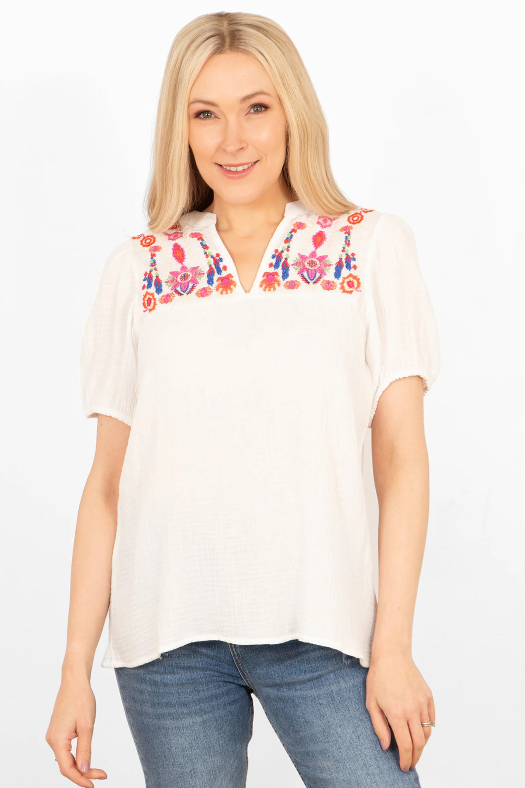 Short Sleeve Cotton Blouse