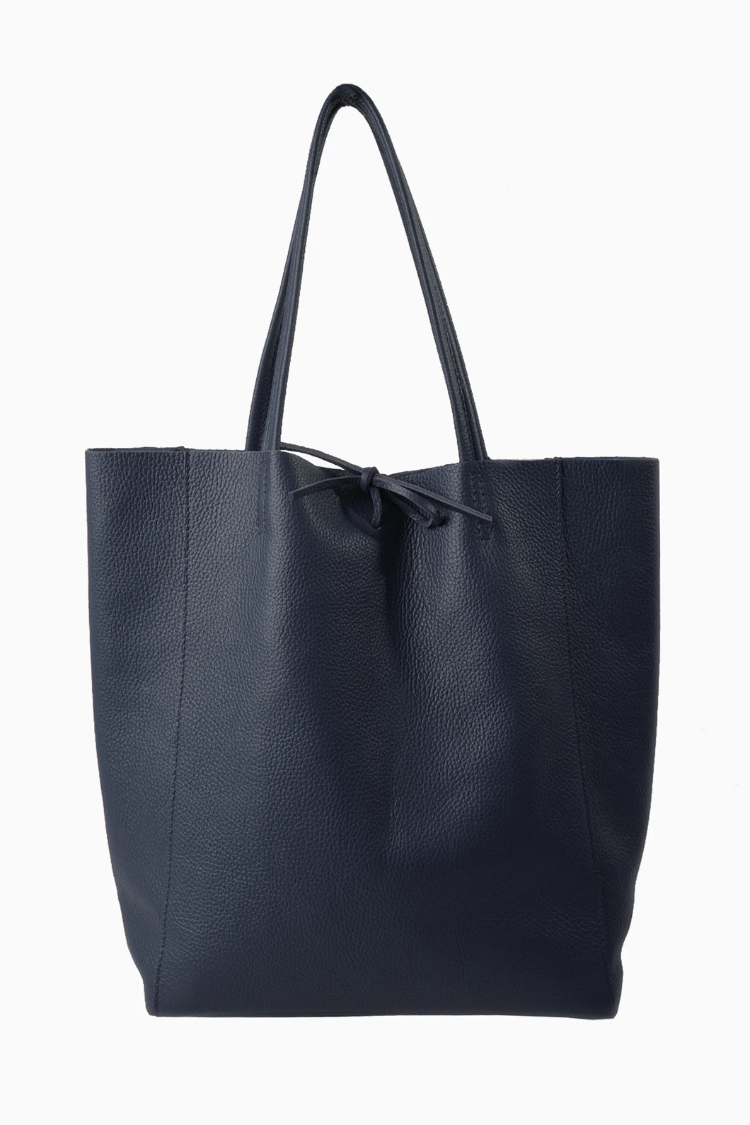 Italian Navy Leather Tote Bag