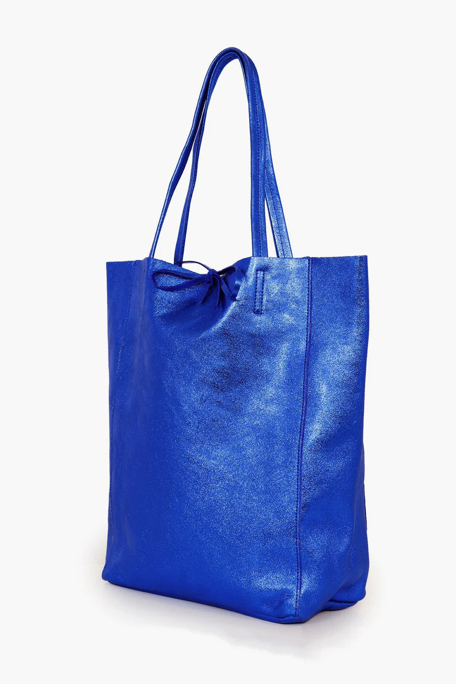 Leather Royal Blue Tote Bag