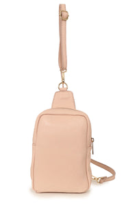 Pebbled Leather Nude Sling Bag