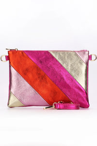 Metallic Pink Rainbow Clutch