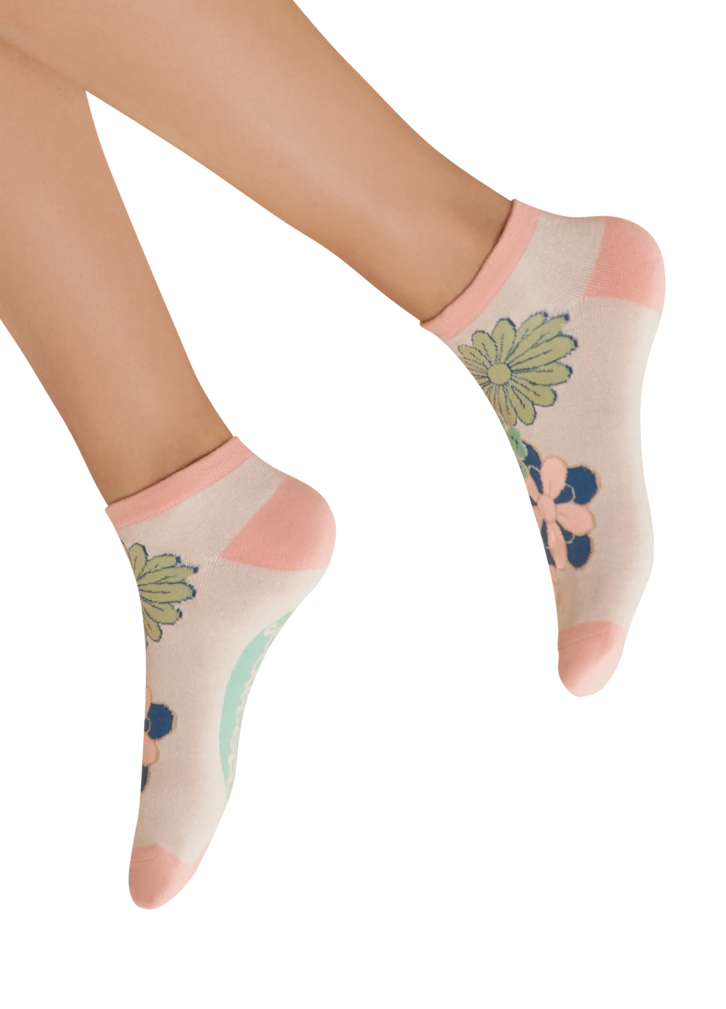 Powder Kaleidoscope Floral Trainer Sock