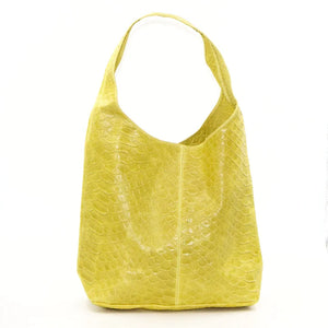 Ital Leather Yellow Pattern Handbag