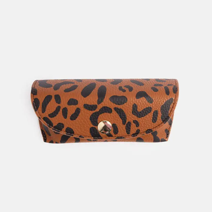 Caroline Gardner Tan Leopard Glasses Case