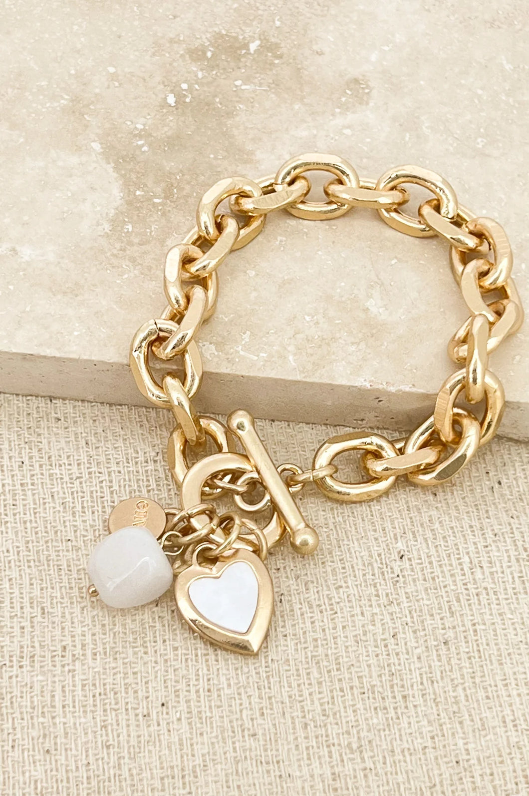 Envy Gold Link T Bar Bracelet