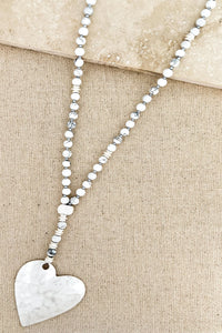 Envy Long Silver Chain with Heart Pendant
