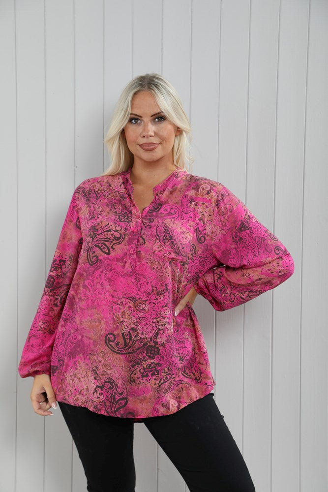 Goose Island Fuchsia  Paisley Shirt