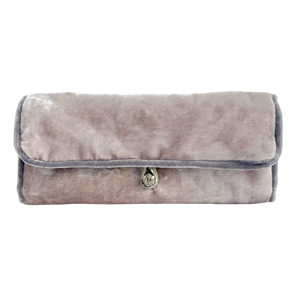Lua Grey Velvet Jewellery Roll