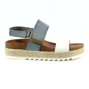 Lunar Deanna White & Grey Sandal