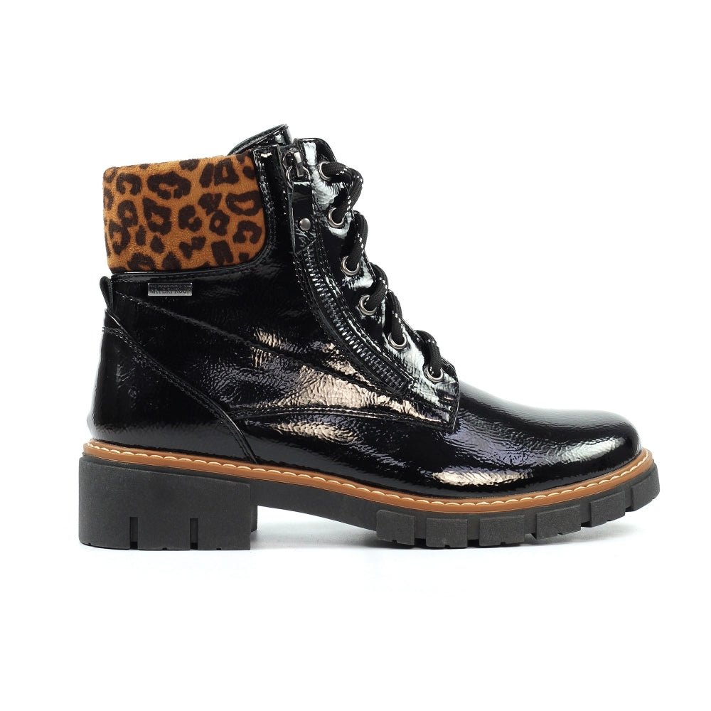 Lunar Bowen Black Patent Waterproof Boot