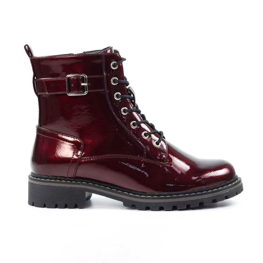 Lunar Burgundy Parlour Patent Boot