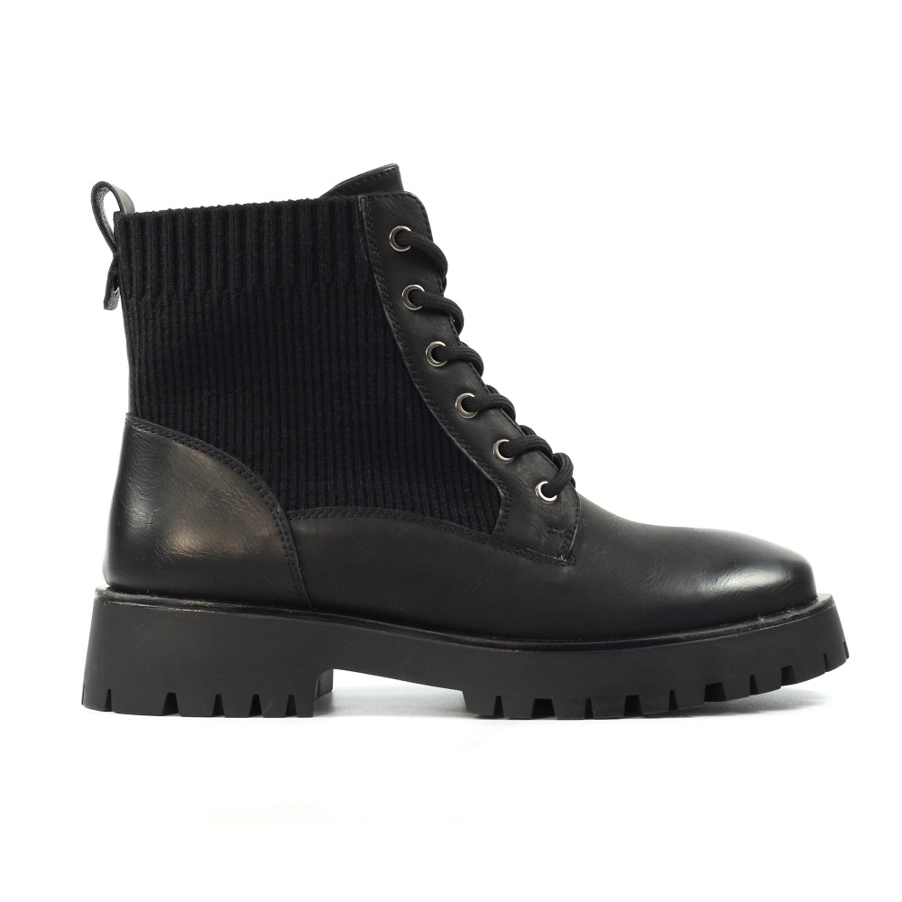 Lunar Black Tetris Ankle Boot