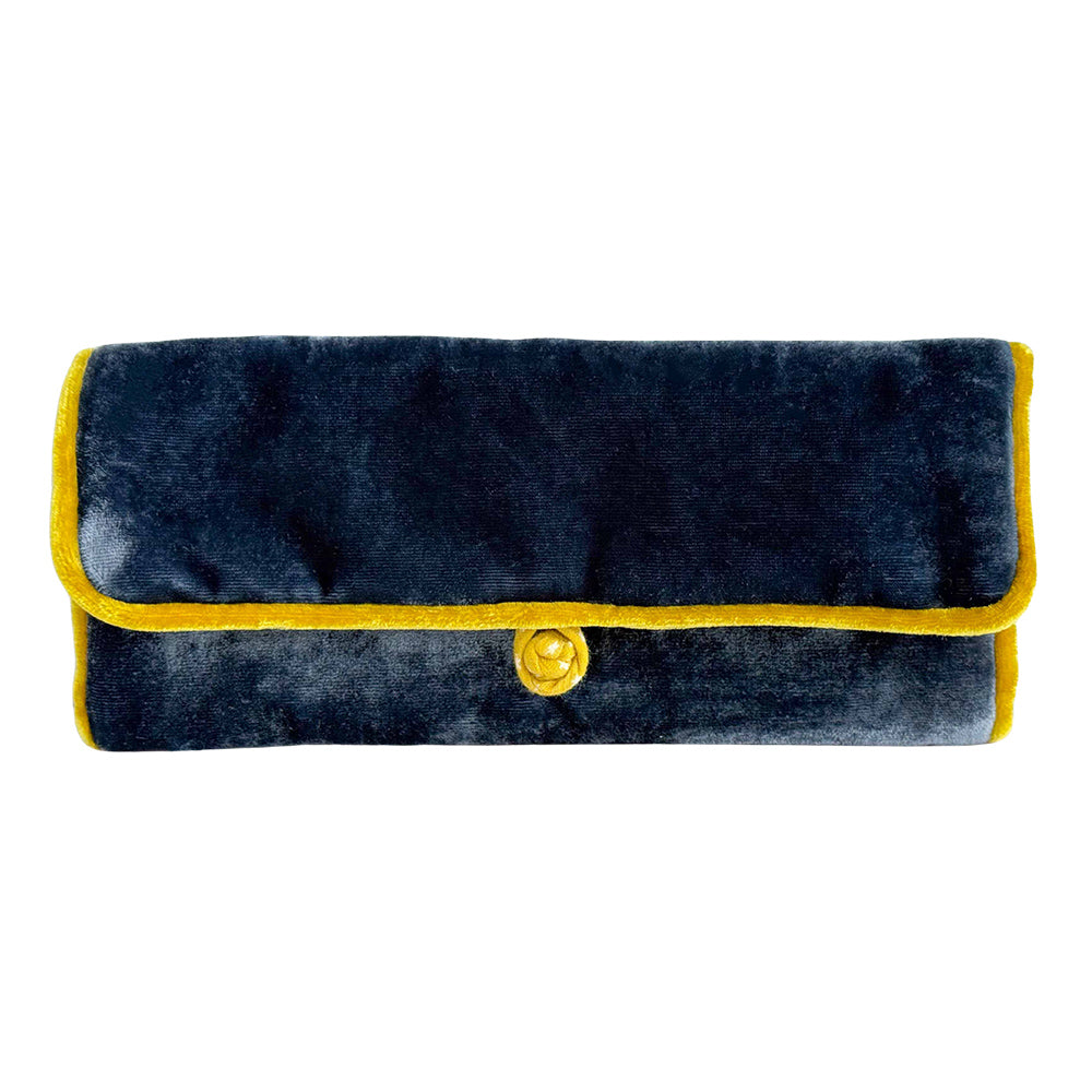 Lua Blue Velvet Jewellery Roll
