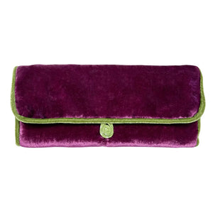 Lua Plum Velvet Jewellery Roll