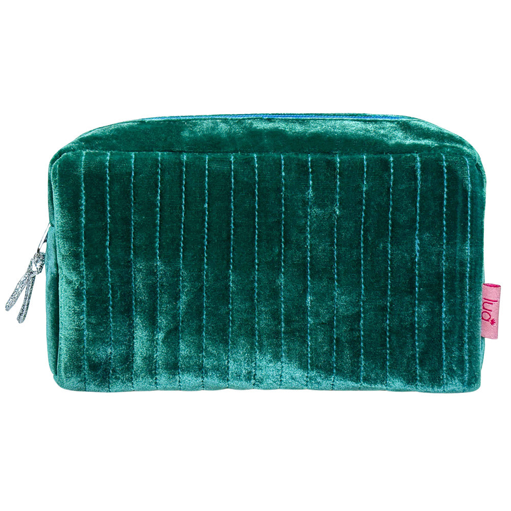 Lua Teal Velvet Cosmetic Bag