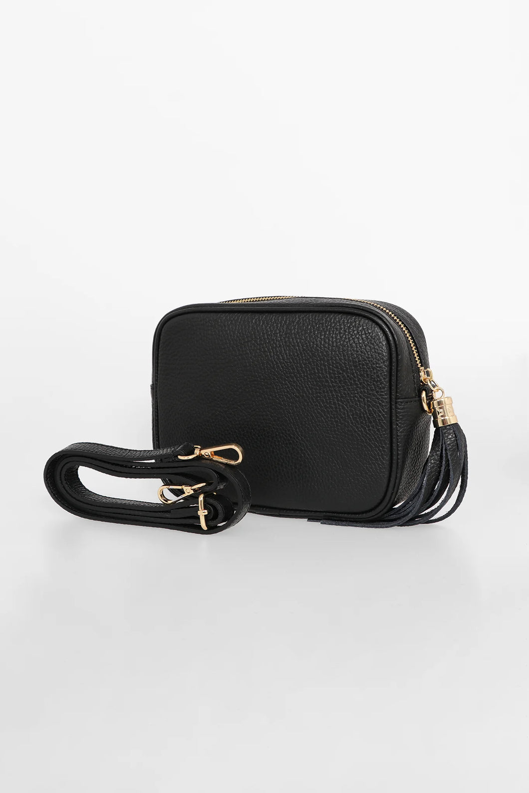 Italian Pebbled  Navy Leather  Crossbody Bag