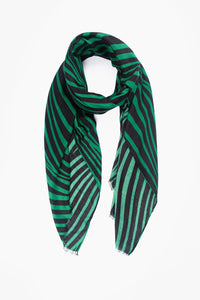 Green & Black two tone Wave Scarf