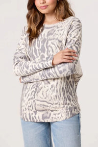 Animal Print Fine Knit Sweater