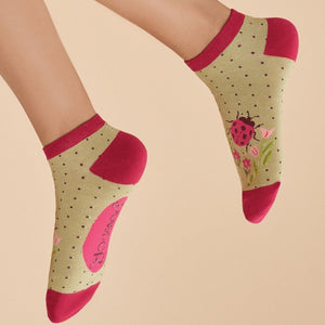 Powder Ladybird Trainer Socks