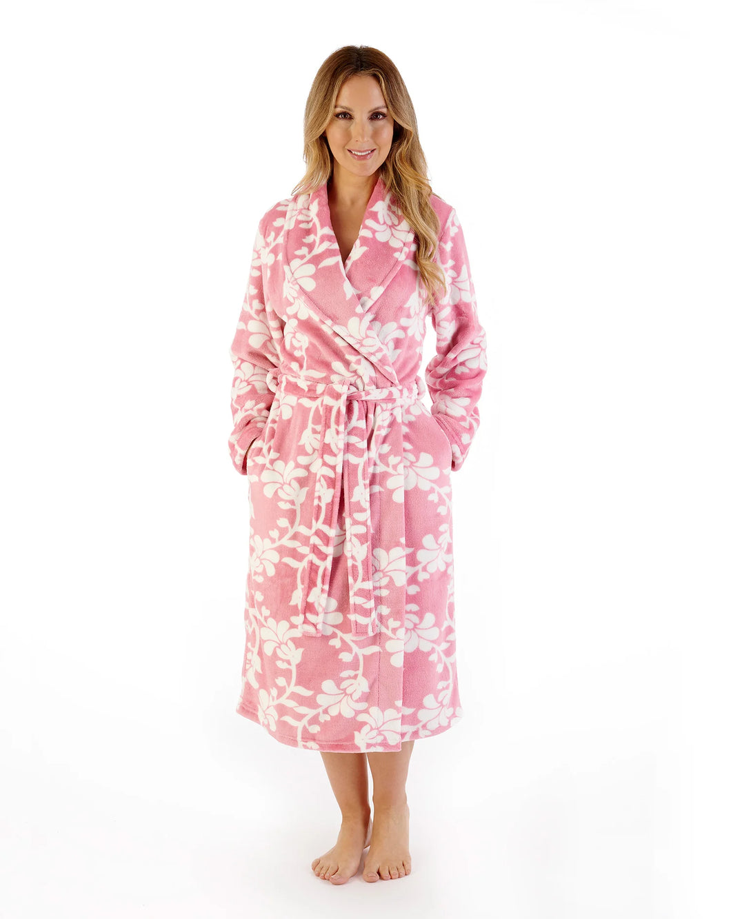 Slenderella Floral Pink Dressing Gown