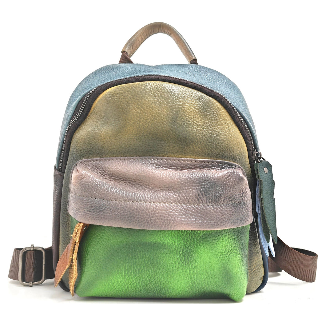 Leather Retro Patchwork Backpack