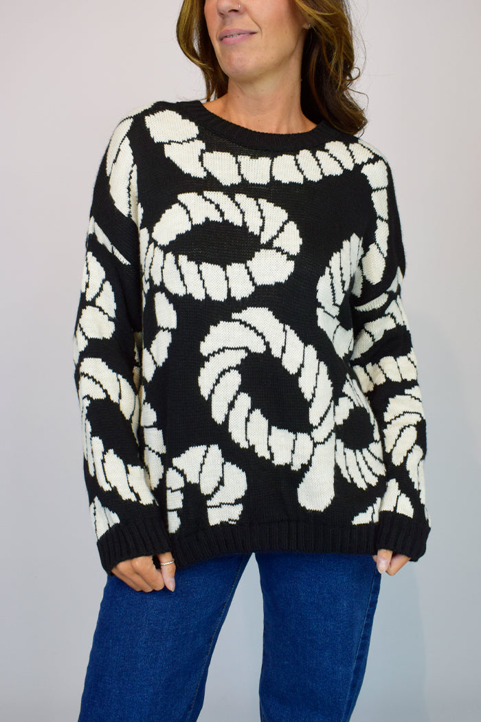 Rope Design Italian Sweater