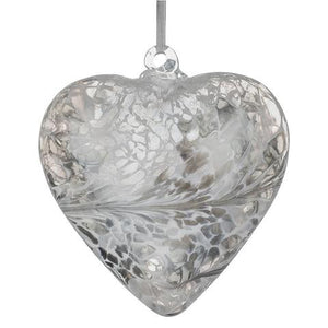 Sienna 12cm Silver Glass Blown Heart