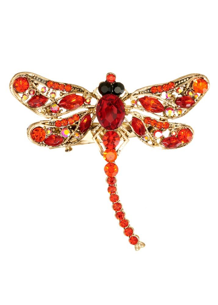 Ruby Dragonfly Hairclip  &Brooch