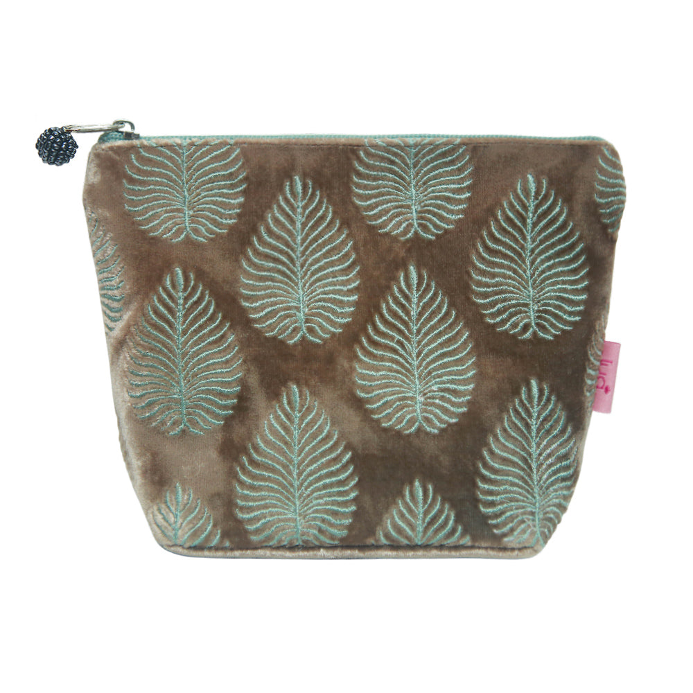 Lua Mink Embroidered Cosmetic Bag